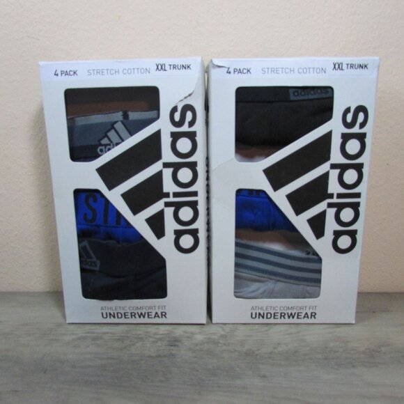 2x Adidas Men's 2XL Stretch Cotton Trunk Boxer Pack (6 Total Pair)